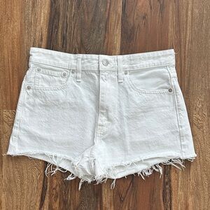 Madewell Relaxed White Denim Shorts Size 27